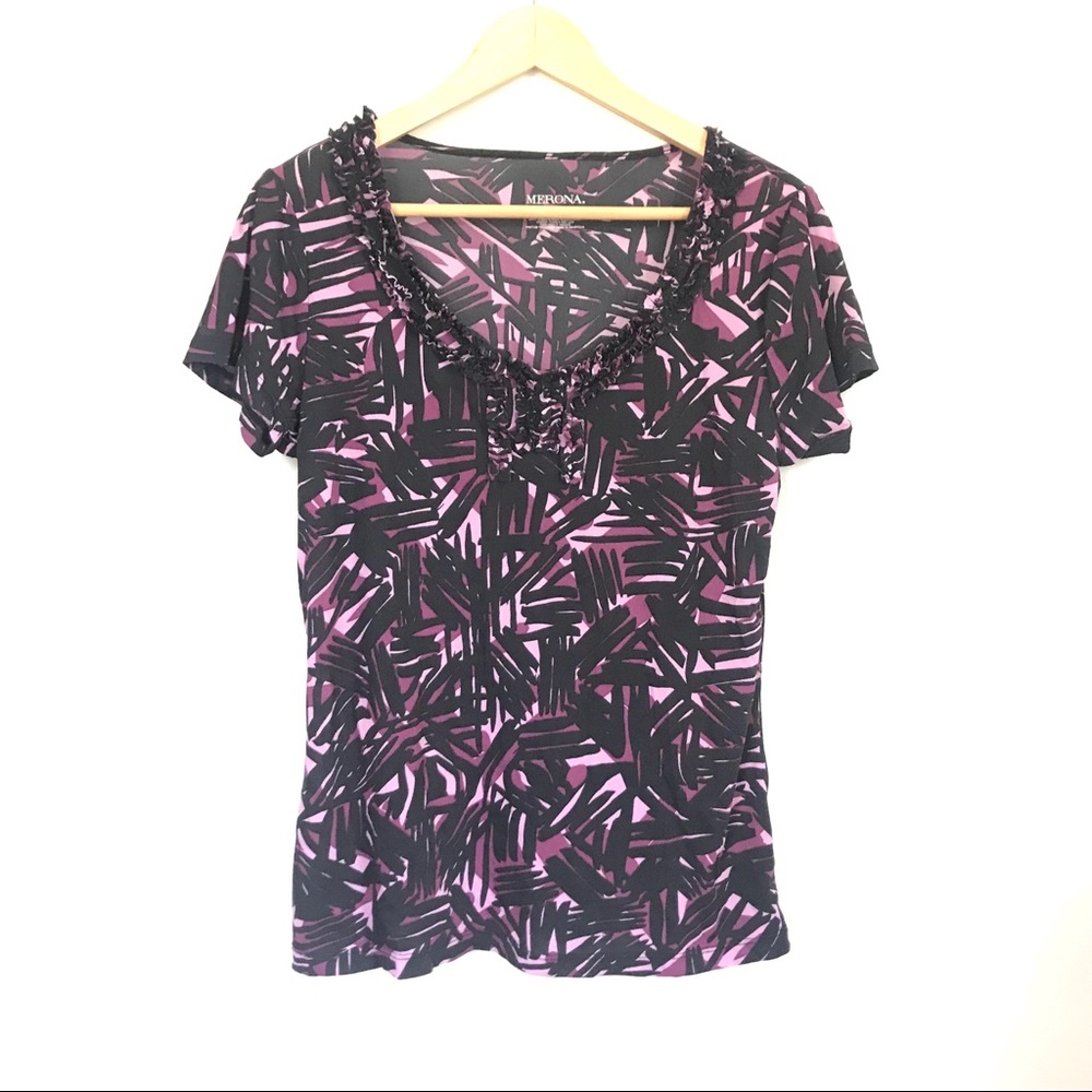 Merona Purple Short Sleeve Blouse